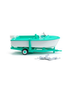 H0 Motorboot op aanhanger Wiking 009503