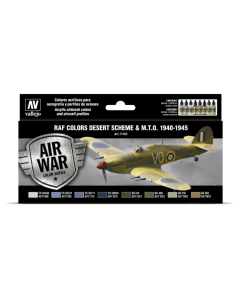 RAF Colors Desert Scheme & M.T.O. '40-45 Set Vallejo 71163