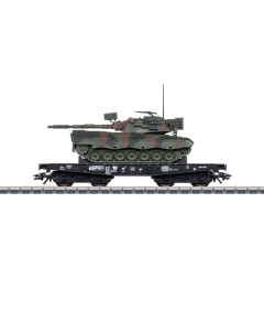 Marklin 48876 H0 DB Zwaarlast platte wagon Rlmmps met Leopard 1A1 Tank Deutsche Bundeswehr