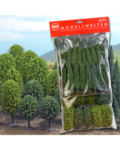 H0 Loofbomen, 65 stuks Busch 9767