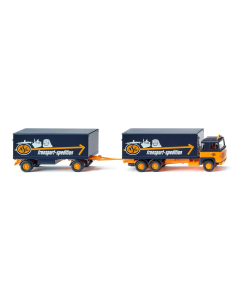 H0 Scania 111 Vrachtwagen met aanhanger "ASG transport-spedition" (1974) Wiking 045703