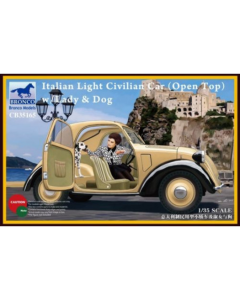 1/35 Italian Topolino (Open Top), Light Civilian Car w/Lady & Dog Bronco Models 35165