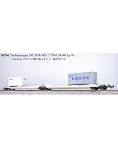 H0 NL-AAEC Containerdraagwagen Sdggmrs met twee Containers, "OOCL en Cosco" ESU 36554