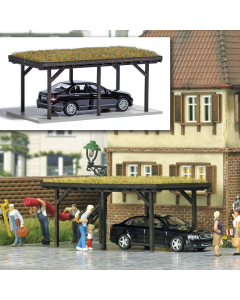 H0 Carport met grasdak Busch 1482