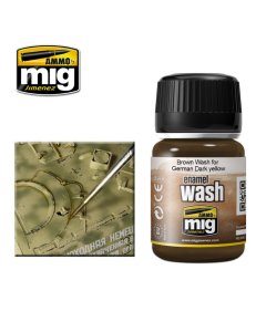Wash brown german dark yellow 35 ml AMMO by Mig 1000