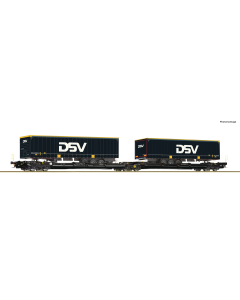 H0 Dubbele draagwagenT3000e+DSV Roco 6600034