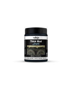 Black Splash Mud, Thick Mud 200ml - Vallejo 26812 Vallejo 26812