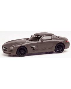 H0 Mercedes Benz SLS AMG (zwart velgen), grijs metallic - Herpa 430784-002 Herpa 430784002