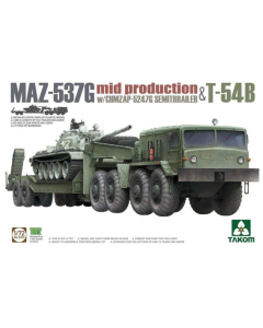 1/72 MAZ-537G (mid) + CHMZAP-5247G Semitrailer & T-54B Takom 5013
