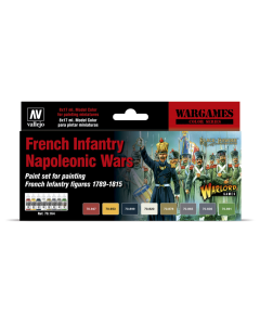 French Infantry Napoleonic Wars Model Color Paint Set, 8 kleuren - Vallejo 70164 Vallejo 70164