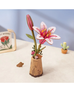 Rowood Pink Lily Flower - Houten 3D Puzzle Robotime TW071