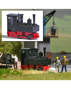 H0f Staande Stoomlocomotief Decauville type 3 zonder aandrijving (veldbaan) Busch 12403