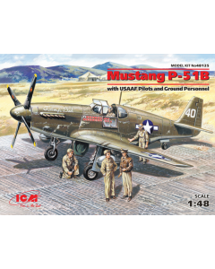 1/48 Mustang P-51B with USAAF Pilots and Ground Personnel ICM Holding 48125