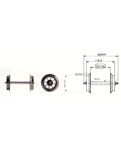 H0 Spaakwiel, Wieldiameter: 11 mm, Aslengte: 23,5 mm. Fleischmann 6562