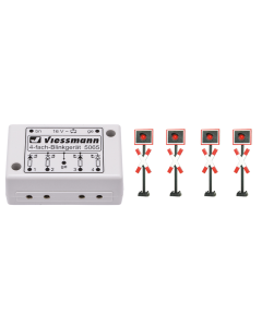 H0 Andreaskruizen, 4 stuks met knipper elektronica Viessmann 5835