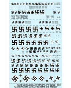 1/72 Decals Swastika's (hakenkruizen), German Bombers and Assault Tauro 72575