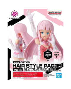 30MS Option Hair Style Parts Vol.6 Long Hair 1 - Pink 1 BANDAI 645013