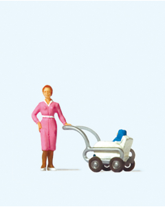H0 Vrouw met kinderwagen Preiser 28037