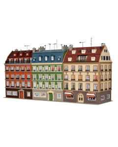 H0 Blok, 3 gebouwen Vollmer 43780