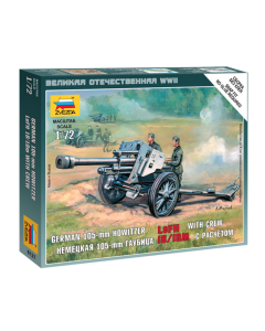 1/72 German 105mm Howitzer "leFH 18/18M" with Crew, snap fit "Art of Tactic" Zvezda 6121