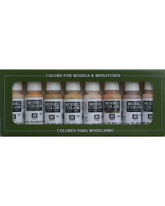 Face & Skintones Model Color Paint Set, 8 kleuren Vallejo 70124