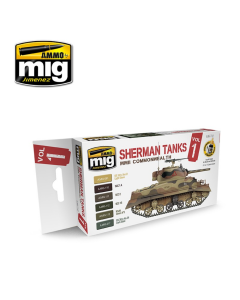 WWII Sherman Tanks, Commonwealth Vol.1  6 jars 17 ml AMMO by Mig 7169