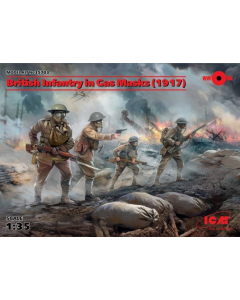 1/35 British Infantry gasmasks (1917), 4 figures ICM Holding 35703
