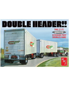 1/25 Double Header Tandem Van Trailers AMT Models 1132