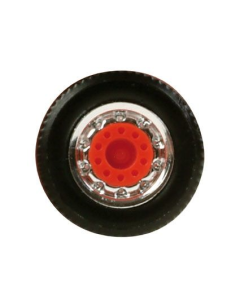 H0 Speciale brede banden voor LKW-voorassen chroom/rood, 8 stuks Herpa 051996