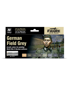 German Field Grey Model Color Paint Set, 8 kleuren Vallejo 70181