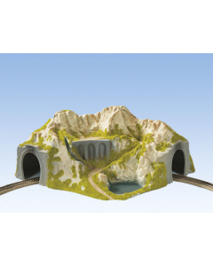 H0 Hoektunnel, enkelspoor, gebogen, 41 x 37 cm Noch 05130