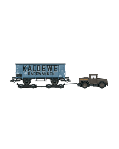 H0 DB Gesloten Goederenwagen Culemayer G10 "Kaldewei" met Kaeble Trekker Marklin 48822