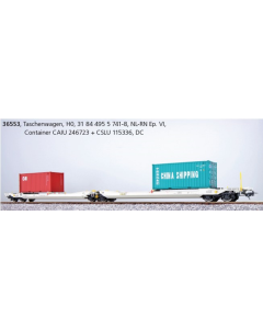 H0 NL-AAEC Containerdraagwagen Sdggmrs met twee Containers, "Cai en China Shipping" ESU 36553