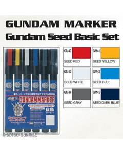 Gundam Marker Gundam Seed Basic Set, 6 kleuren - GMS-109 Mr. Hobby GMS109