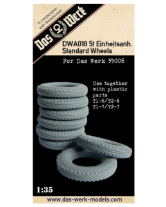 1/35 Resin Wheel Set für 5t Einheitsanhänger #35006 - Das Werk A018 Das Werk A018
