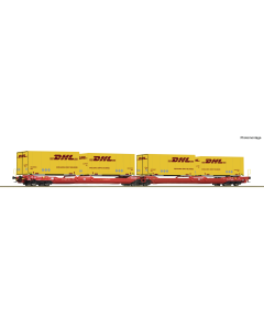 H0 Dubbele draagwagen T3000e met DHL-containers Roco 6600057