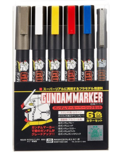 Gundam Marker Basic Set, 6 kleuren - GMS-105 Mr. Hobby GMS105