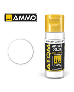 ATOM ACRYLIC COLOR SATIN WHITE 20 ML AMMO by Mig 20001