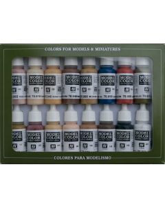 Face & Skintones Model Color Paint Set, 16 kleuren Vallejo 70125
