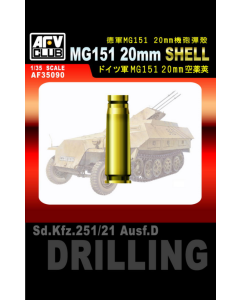 1/35 MG151 20mm Shell for Sd.Kfz.251/21 Ausf.D Drilling AFV-Club 35090