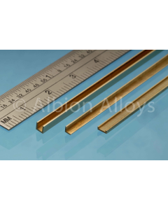 Messing U-Profiel 2.5mm x 2.5mm x 305mm - 1 stuk Albion Alloys UC3