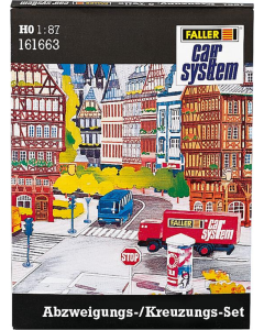 H0 Car System: Wegdek Set Wegsplitsing/Kruispunt Faller 161663