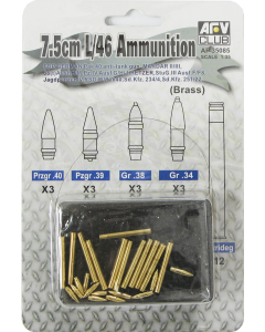 1/35 7.5cm L/46 Ammunition (Brass) AFV-Club 35085