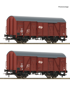 H0 2-delige set: Gesloten goederenwagens, NS Roco 6600151