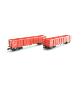 N NS Cargo Goederenwagen Set 2-delig, Eanos, rood Hobbytrain Lemke 23418