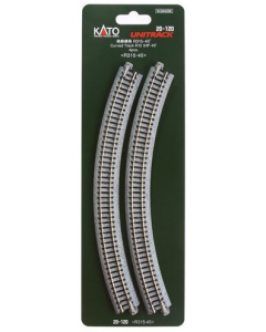 N Unitrack Rails Bocht (20-120), R315 45°, 4st. Kato 20120