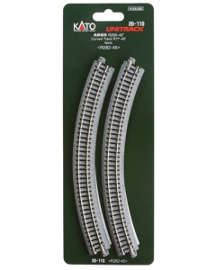 N Unitrack Rails Bocht (20-110), R282 45°, 4st. Kato 20110