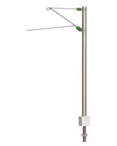 H0 DB H-profiel mast (nieuwzilver) met uitlegger, 5 stuks Sommerfeldt 117