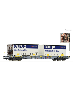 H0 SBB Containerdraagwagen met 2x 20ft container Roco 6600028