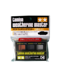 Weathering Master C Set Orange Rust, Gun Metal, Silver Tamiya 87085